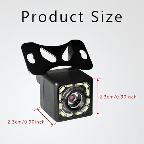 Miniatura 2 de Cámara de respaldo para automóvil, cámara trasera impermeable, cámara de visión trasera para automóvil, cámara de visión nocturna de 12 LED, cámara