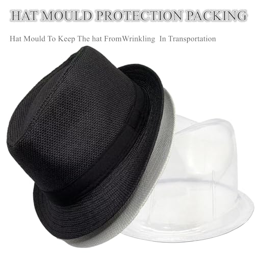 Image of 2 Pack Straw Fedora Hats for Men and Women, Short Brim Summer Beach hat, Trilby Panama Sun Hats.