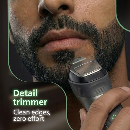 Image of Philips India's No.1 Men's Trimmer* | Luxurious Stainless Steel Design | BeardSense Technology | All-in-One Grooming Kit- Beard, Hair, Body, Intimate | 120min runtime | IPX7 | 5yr warranty* | MG9532