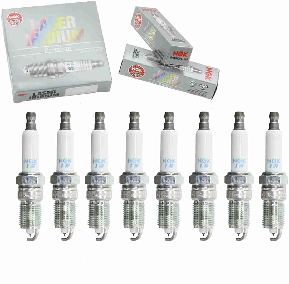 8 pc NGK Laser Iridium Spark Plugs compatible with Cadillac Escalade EXT 6.0L 6.2L V8 2002-2013