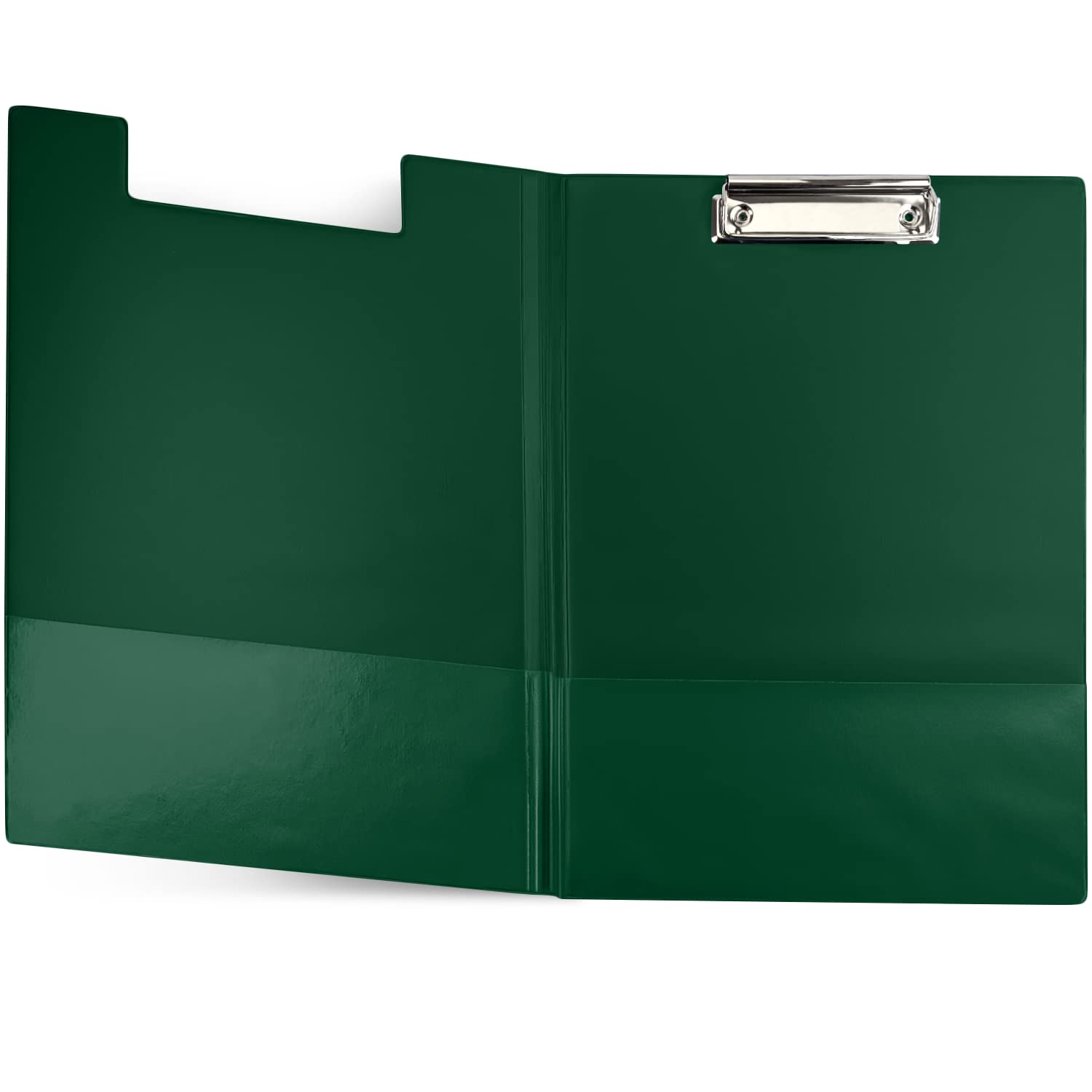 Netuno Clipboard Folder A4 with Clip Dark Green Clipboard DIN A4 with Lid Writing Board with Metal Clip Hard Plate Plastic Writing Pad Clipboard DIN A4 Document Holder Pack of 1 โ image 1