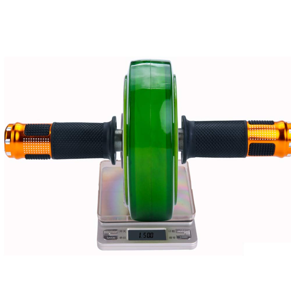 AB Wheel Rueda Fácil de montar,Rueda abdominal pedalier sólido,AB Roller carga de 400 kg, dificultad alta, con rodilleras/Verde / 15×27cm