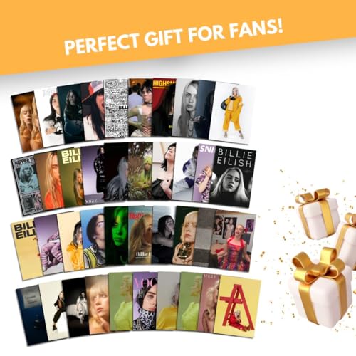Image of auraposter Paper Billie Eilish Poster (Set of 40) Mini Posters (15 x10 cm) Billie Eilish's songs for Wall, Bedroom, Living room | Singer Billie Eilish Posters | Glue Dots Included