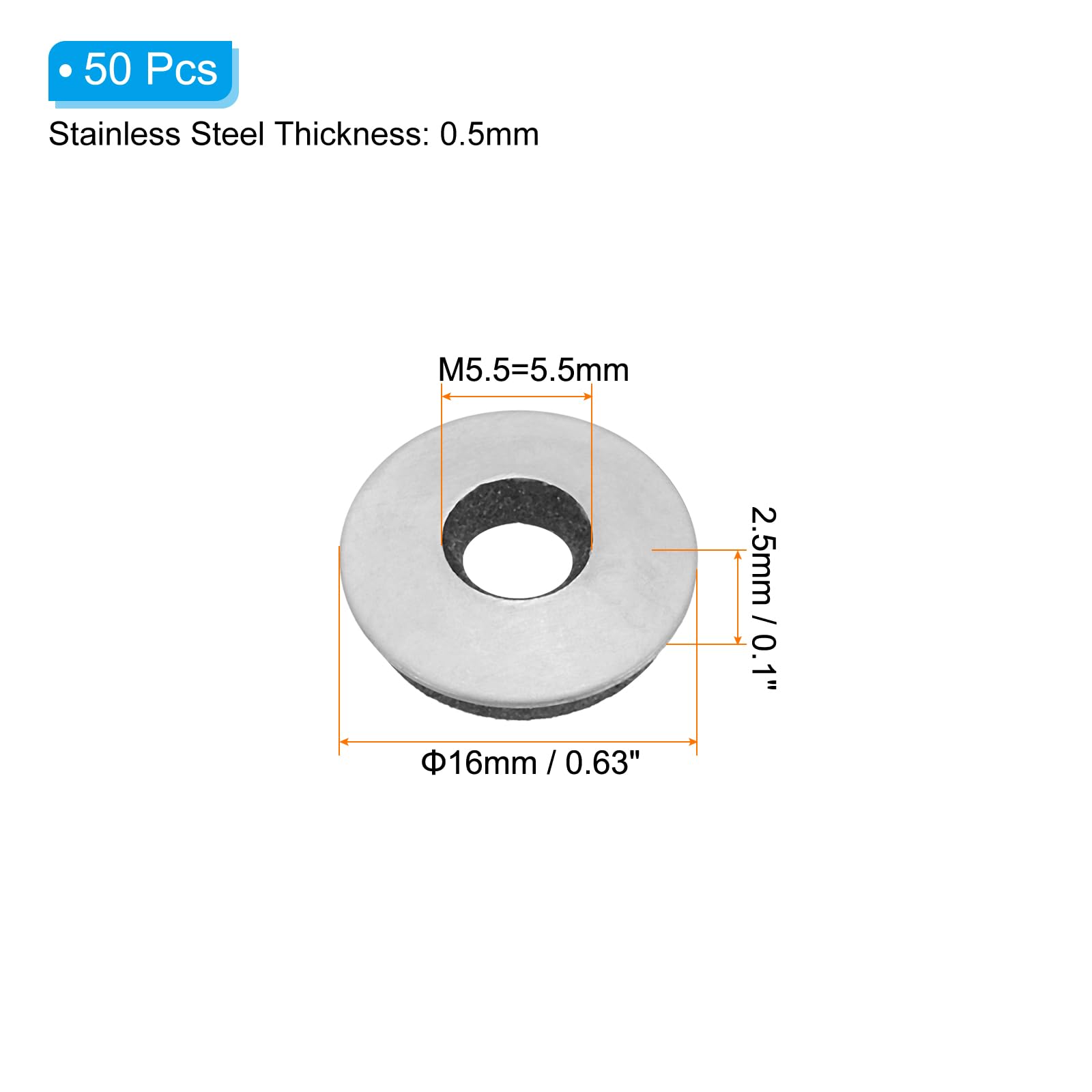 PATIKIL 304 Stainless Steel EPDM Bonded Sealing Washers - Image 2
