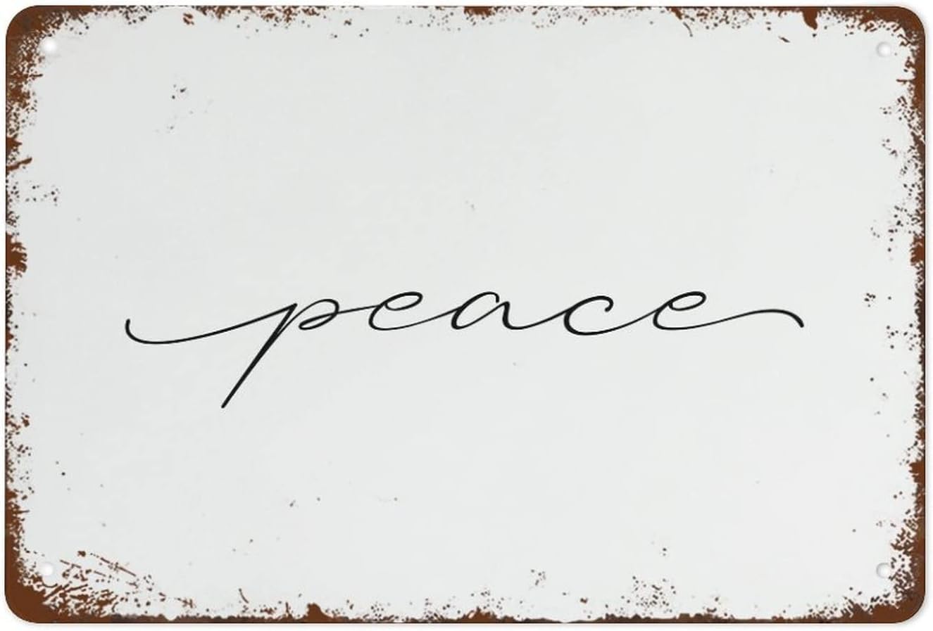 Kwqdozf As Pic Peace Vintage Metal Aluminum Tin Sign Door Signs Exterior 12"X16"