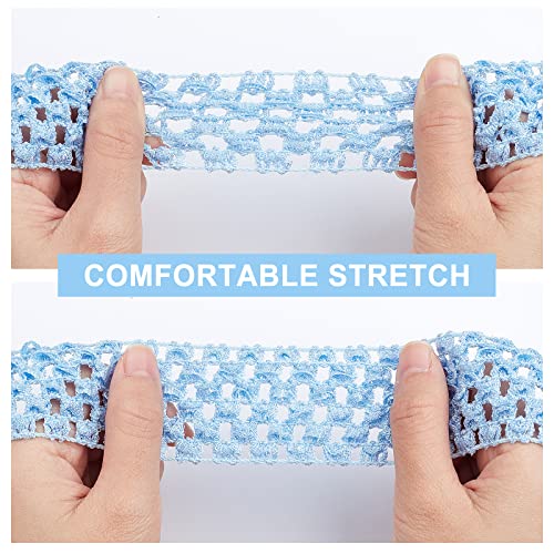 GORGECRAFT 5.5 Yards 1.6" Wide Elastic Crochet Headband Ribbon Polyester Crochet Stretch Trim Fabric for Hair Accessories Tube Top Hair Band Making - Image 3