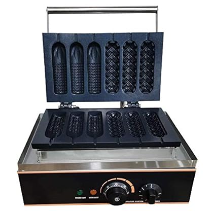 1500W Kommerzielles Waffeleisen|Anti-Haftbeschichtung Waffeleisen Waffelgeschäft HotDog Maschine für Hot Dog Elektromaschine knusprig