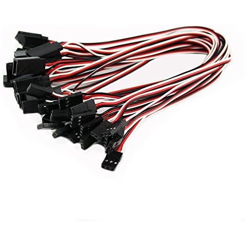 OliYin 20pcs 11.81inch 30cm RC Servo Extension Cord Cable Male to Female Wiring Lead for RC Car Helicopter Cover