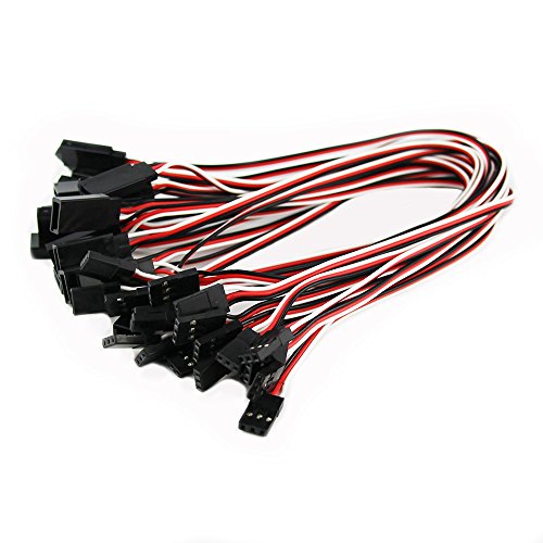 OliYin 20pcs 11.81inch 30cm 300mm RC Servo Extension Cord Cable Wiring Lead for RC Car Helicopter