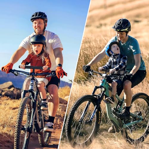 Alaxciax Vorne Montierte Fahrradsitze, Mountainbike Sitz fahrradsitz Lenker Fußpedale Set Geeignet Für MTB Stadt Fahrräder Radfahren (Schwarz)