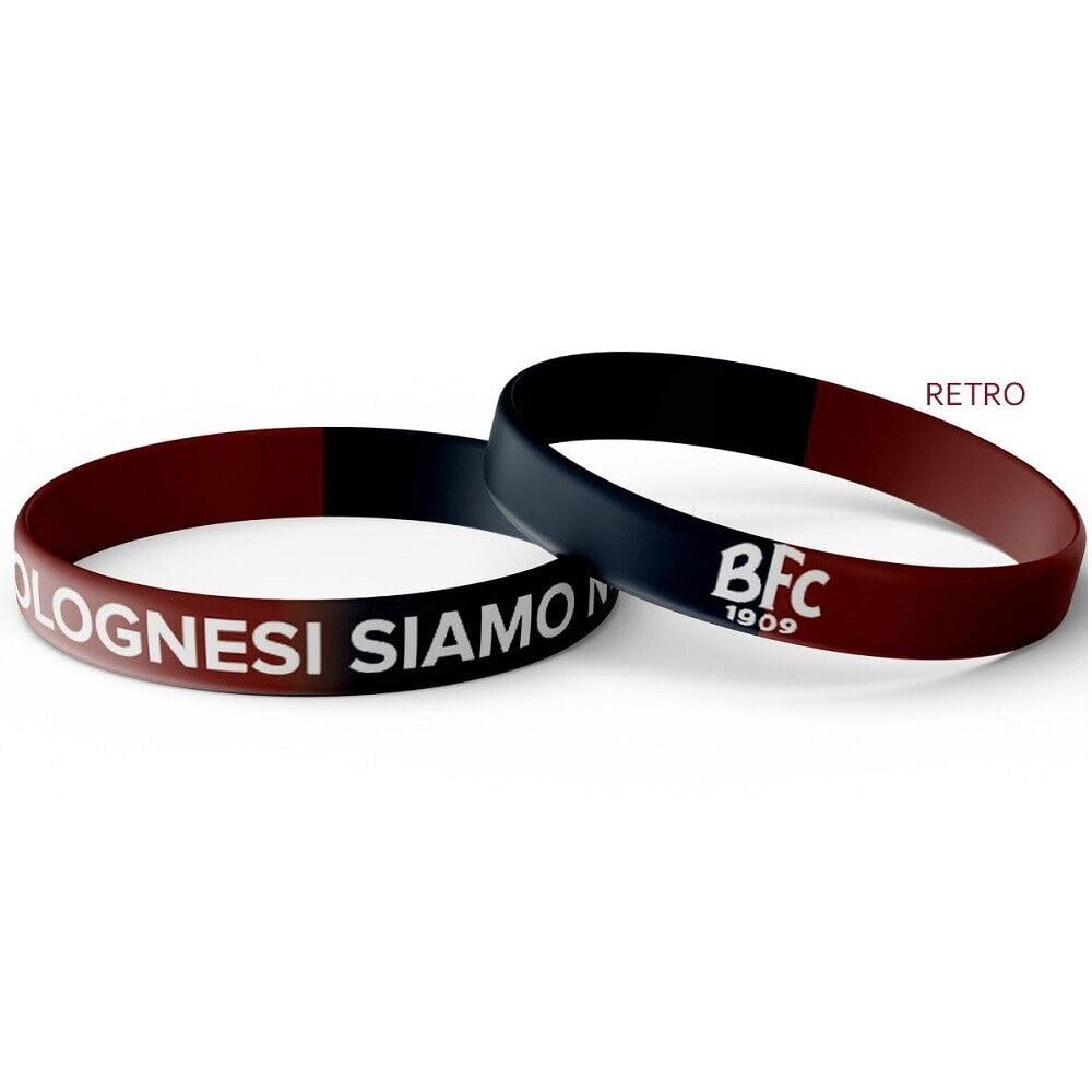 Braccialetto Bracciale BOLOGNA FC 1909 in Silicone Rossoblu Prodotto Ufficiale
