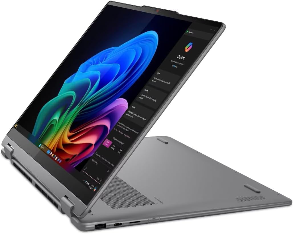 Lenovo Yoga 7i 2-in-1 AI Copilot + Laptop 16.0" 2K Touchscreen IPS Display (Intel Ultra 5-226v, 16GB LPDDR5X, 512GB M.2 PCIe SSD, Backlit KB, Fingerprint, 2 Thunderbolt 4, WiFi 7, Win 11 Pro)
