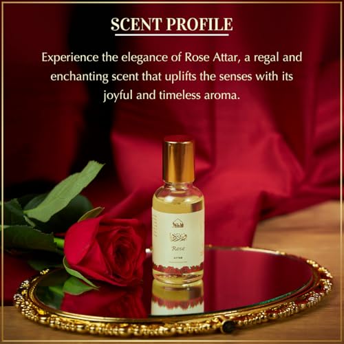 Dukhni's Real Rose Attar Oil | 30ml Gulab Itra Original | Pure Rose Ittar Roll-On Perfume | Original Rose Attar for Men & Women | Arabic Perfume Oils for Eid, Ramadan, and Umrah Gifts