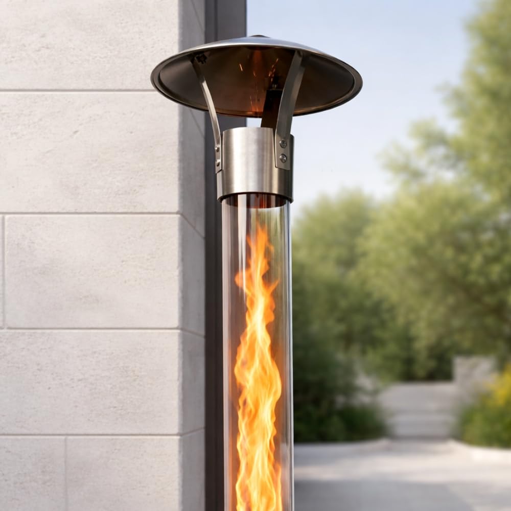 GARDENFLARE Pare-étincelles tuyau de feu acier inoxydable 25 cm accessoire colonne feu torche jardin