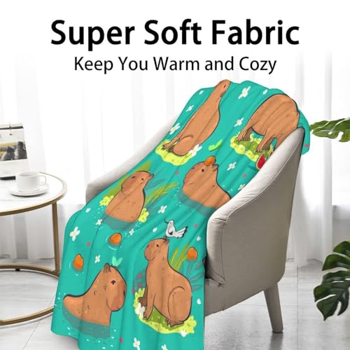 Throw Blanket for Kids - 40x50 Inches Crib Size - Soft Fluffy Cozy Blankets Gift - Green Cute Blanket Throws for Travel, Office