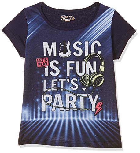 Image of Girl's Regular fit T-Shirt (ESOJG19MS27TOP Navy 2-3 Years)