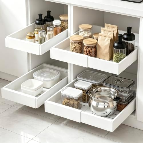 4 Pack Expandable Pull Out Cabinet Organizer | fixed by nano adhe...