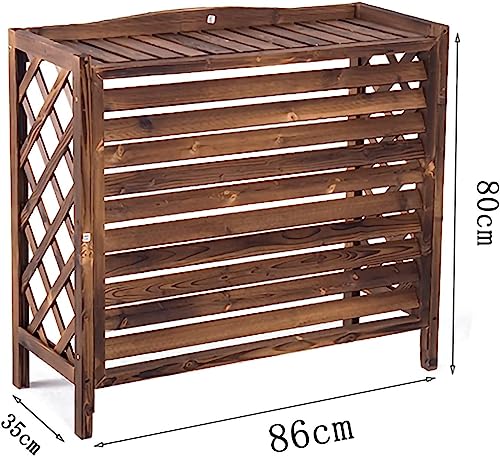 Cache-unité extérieure à persiennes en bois ventilé modèle 110X