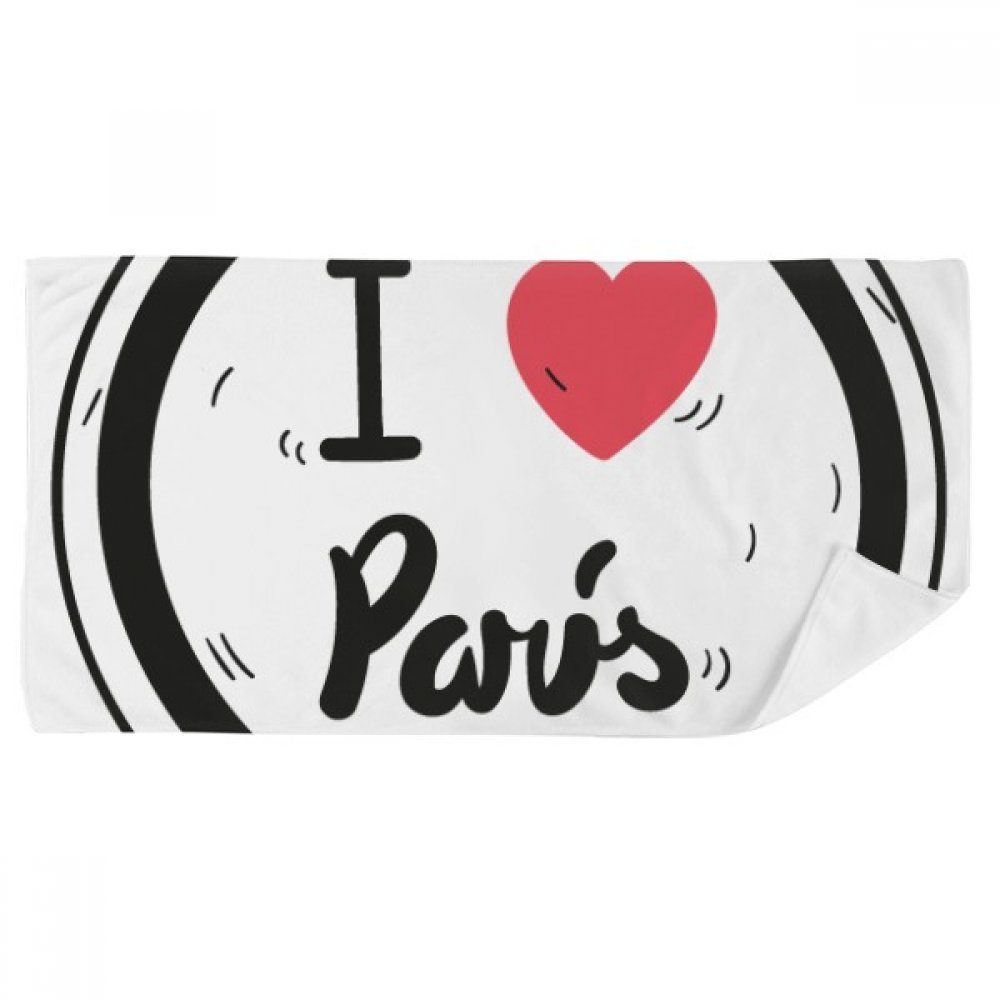 Serviette de bain souvenir de Paris motif multicolore 35x70cm à offrir en cadeau