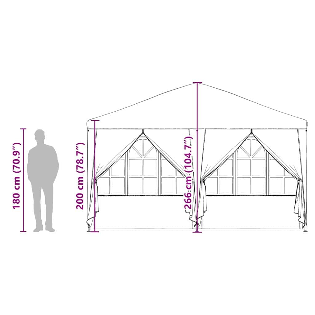 Amazon.co.jp: vidaXL Party Tent 8 Sidewall Anthracite 4x4m PE