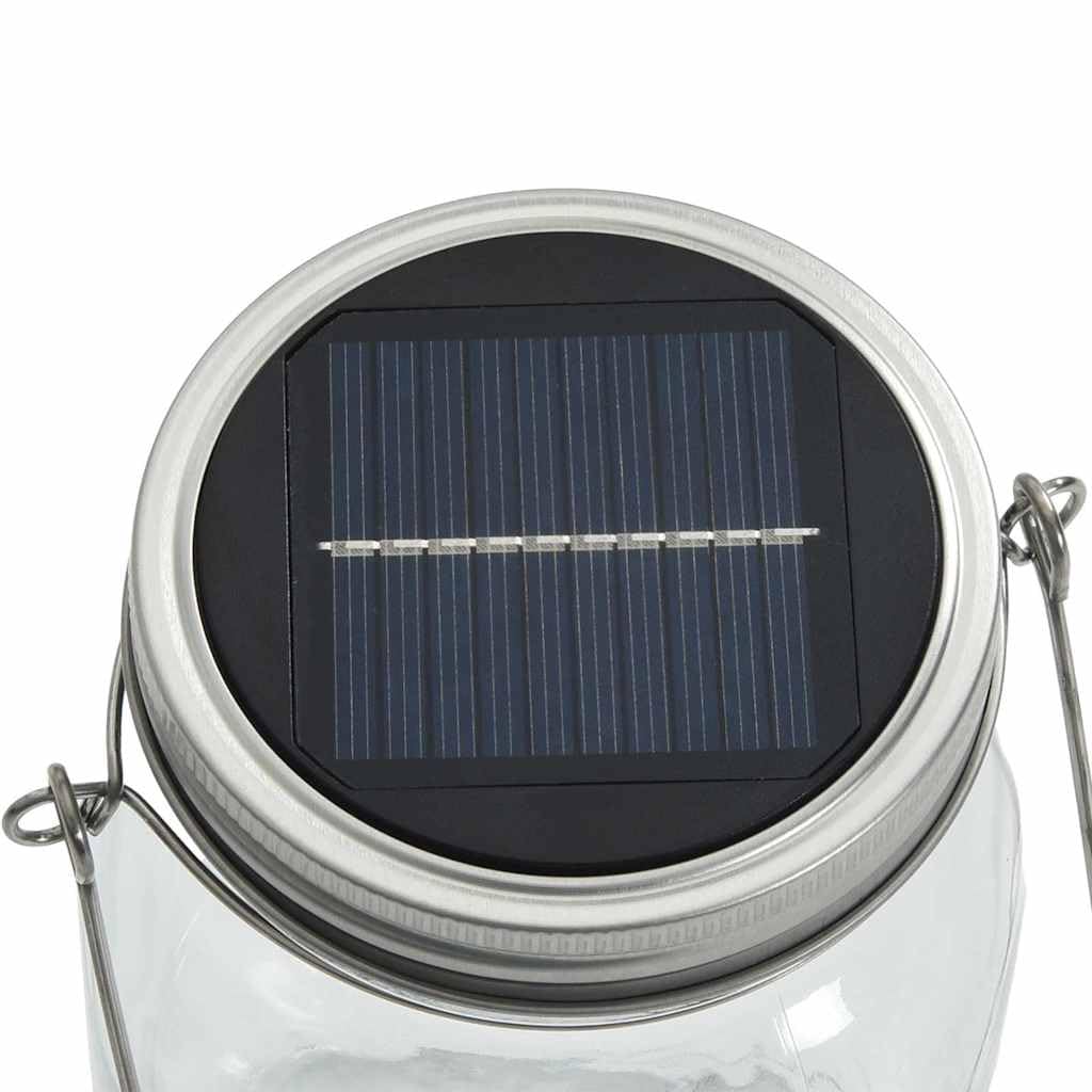 vidaXL Solarleuchten 12 Stk., Solarleuchte Einmachglas-Design, Solarlampe mit IP65-Schutzart, Gartenleuchte Außenleuchte, Warmweiß