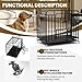 Vohala 42 Inch Secure Dog Crate for Medium Dogs，Unbreakable and Rust-Proof Kennel with Removable Wire Tray and Wheels