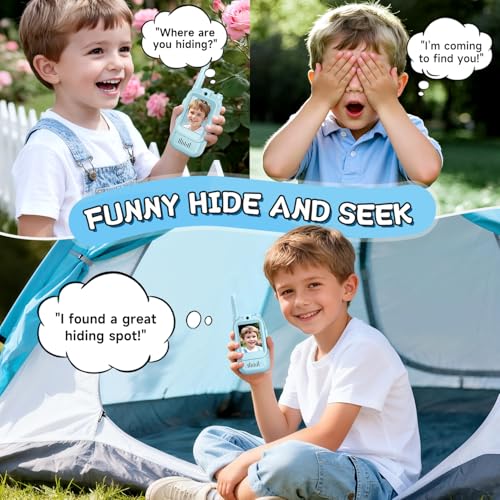 Video Walkie Talkies for Kids Ages 3-12, 2 Pack Rechargeable Video Intercom Toys with Camera, Indoor Outdoor Adventure Games for Family Camping Hiking Birthday Gifts for Boys Girls (Blue/Blue) by MINIBEAR - Image 3