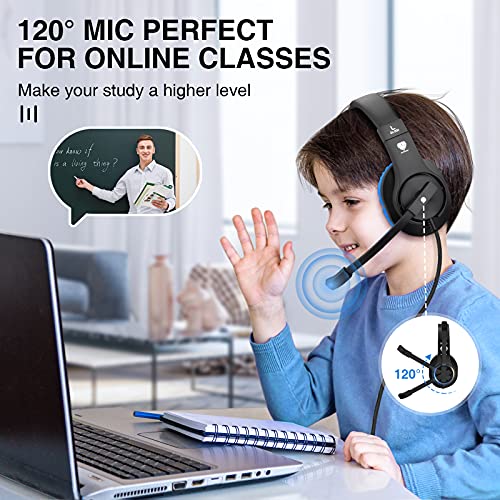 Image of BlueFire Kids Headphones for Online School, Children, Teens, Boys, Girls, 3.5mm Stereo Over-Ear Gaming Headphone with Microphone and Volume Control for PS4, PS5, New Xbox One(Blue)