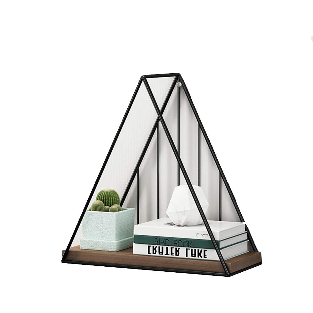 Wall & Metal Art Shelf Rustic Wood Floating Shelves,Decorative Wall Shelf With Different Shape for Bedroom, Living Room, Bathroom, Kitchen, Office and More (Square)