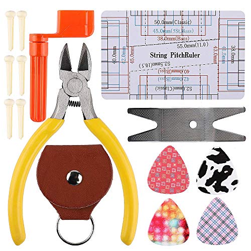 KKmoon Kit de Ferramentas de Reparo de Guitarra Ukulele de Guitarra Acústica Elétrica Reparando Manu