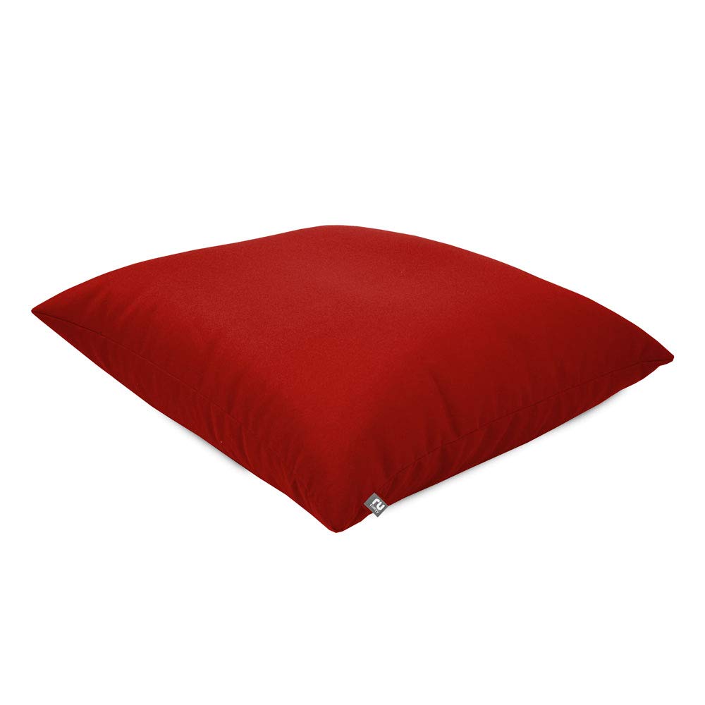 rucomfy Beanbags Square Floor Cushion Large Adult Indoor/Outdoor Bean Bag - Use As Pillow or Chair - Water Resistant and Durable - L70cm x W70cm (Red) — image 1
