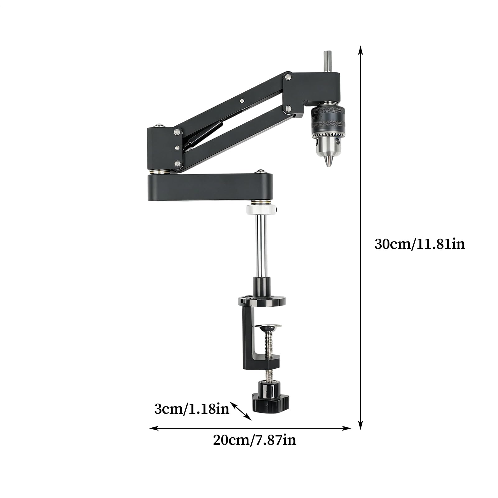 Pionowa wiertarka gwintowana regulowana precyzja do ciężkich prac | Elastyczne ramię wiertnicze z podstawą wysięgnika do warsztatu, przemysłu, garażu, naprawy, mechaników, stolarzy