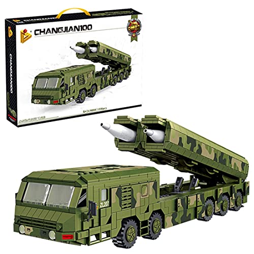 QIXIAOCYB Technik Bausteine Modellbausatz Raketenfahrzeug Modell Militär Panzer Auto Spielzeug Kompatibel mit Technic…