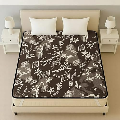 Image of PVC Waterproof Mattress Protector | 100% Waterproof Fitted Bed Cover | Soft, Breathable & Hypoallergenic | Protects Against Spills, Sweat, Dust & Stains | (Signature Coffee, 72 inchx78 inch)