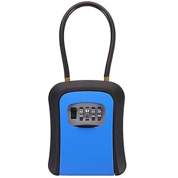 Key Lock Box For Outside, Lock Box For House Key, 4-Digit Combination Security Lockbox, Portable