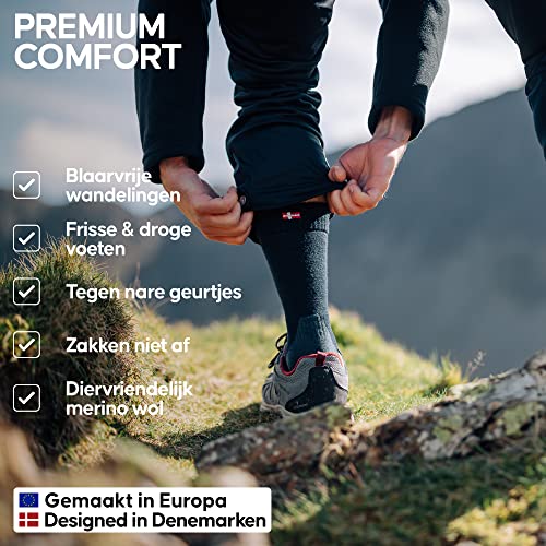 DANISH ENDURANCE Wandelsokken met Merino Wol voor Dames, Heren & Kinderen, Trekking Sokken, Ventilerend, Gevoerd, Anti-Blaren, Werksokken, Bergwandelen & Outdoor, 3-paar - Afbeelding 4