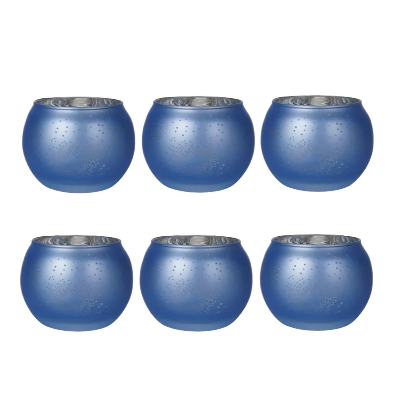 6pcs Glass Candlestick Cup Romantic Mercury Star Plating Tealight Candle Holder For Wedding Birthday Party Dinner Decoration for Weddings, Birthdays(6Pcs Color2)
