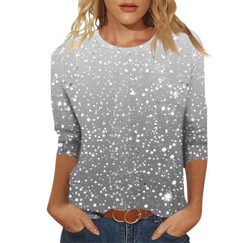 Beerdigung Kleidung Blusen Hosenanzug Damen Festlich Hochzeit Festliches Outfit Große Größen Ausgefallene Tshirts Longbluse T-Shirt V-Ausschnitt Grau XL