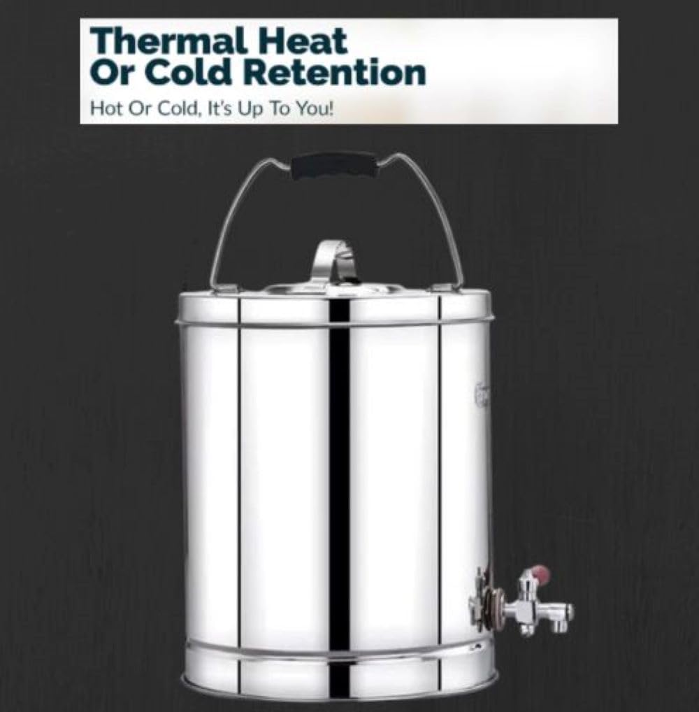 Thermos tradizionale in acciaio inox per tè e caffè, per bevande calde e fredde, dispenser per bevande con beccuccio, per casa, ufficio, feste e viaggi (acciaio inossidabile, 2,5 litri)