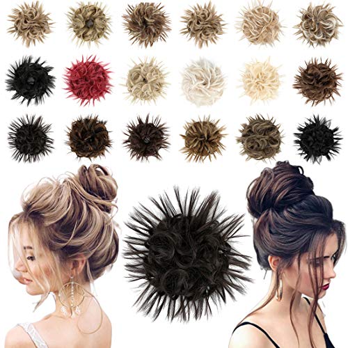 Tousled Updo Messy Bun Hair Piece Hair Extension Ponytail With Elastic Rubber Band Updo Extensions Hairpiece Synthetic Hair Extensions Scrunchies Ponytail Hairpiece for Women