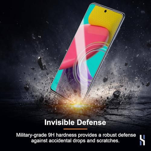 Image of Tempered Glass for Samsung Galaxy M53 | M52 | F54 (6.7 Inch) Military Grade 9H Screen Guard, Anti-Scratch, Shatterproof, Edge-to-Edge Full Coverage - Black Border