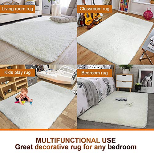 Tapis à poils longs doux pour réchauffer un sol de salon froid