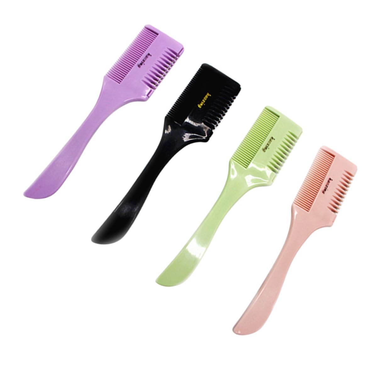 TOVINANNA 5pcs Hair Cutting Comb Double-Sided Razor for DIY Hair Trimming Safe Plastic Material for Thin Thick Hair Styling Random