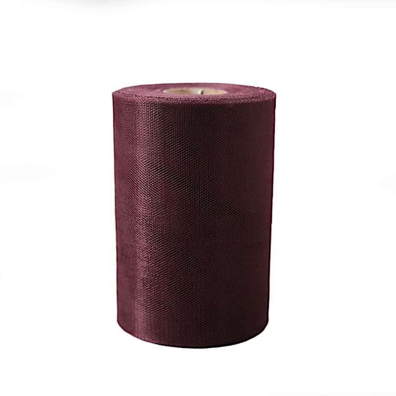 BalsaCircle 6-Inch x 300 feet Burgundy Net Tulle Fabric Ribbon by The Roll - Wedding Party Favors Decorations DIY Crafts Sewing