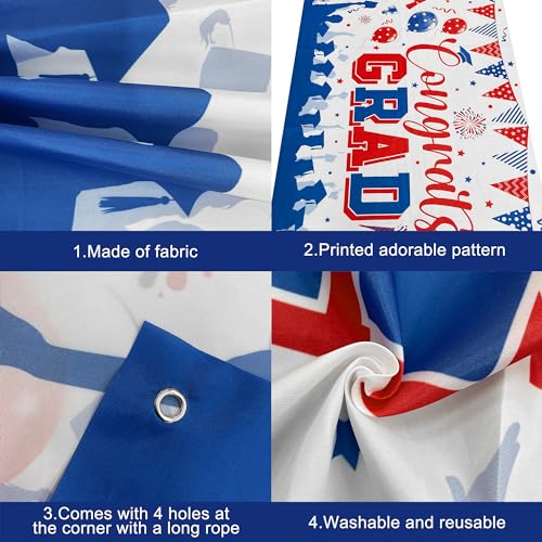 Image of KatchOn, Red and Blue Congratulations Banner, XtraLarge, 72x44 Inch, Graduation Backdrop for Graduation Decorations 2026, Congrats Grad Banner, Graduation Banner Class of 2026 Decor