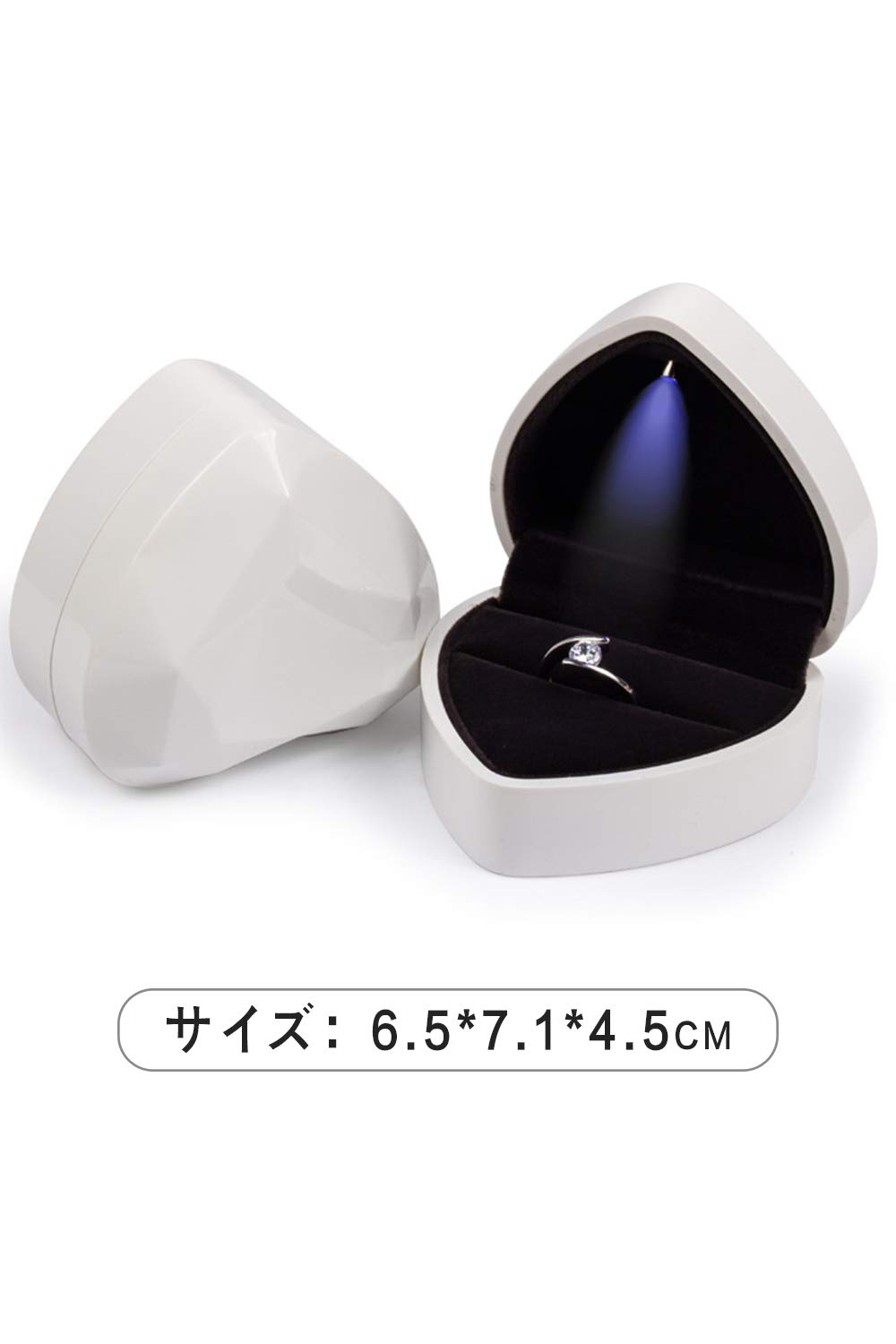 プロポーズ LED指輪ケース リングケース ジュエリー収納 記 送料無料 ギフトボックス LEDライト付き リングケース 指輪ケース 光る プロポーズ 記念日 サプライズ プレゼント 八角形 指輪入れ  ジュエリーボックス | Plus Nao
