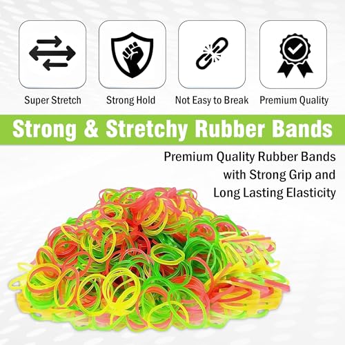 Image of GLUN Multicolour Rubber Bands 50g Pack, 2 Inch Elastic Bands for Packing, Bundling, Kitchen Storage, Home & Office Organising