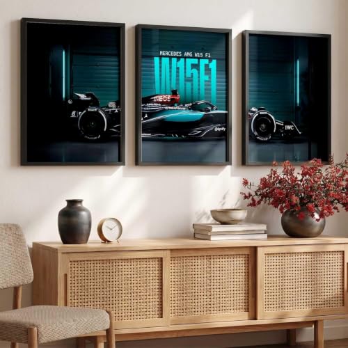 Image of HOMESY Sports Car Framed Posters Gift Items for Boys Room | Wall Decoration for Bedroom Living Room Office Gaming Room Decor | Sports Car Poster with Frame for Wall Decor Set Of 3 Size (13x17 inch, BLACK)