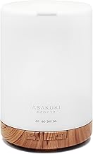 ASAKUKI 300ml Essential Oil Diffuser, Wood Grain Ultrasonic Cool Mist Aromatherapy Vaporizer Fragrant Humidifier, 3 Timers and Auto-Off Safety Switch, 7 LED Light Colors for Home Office