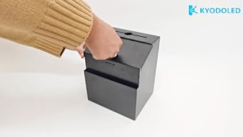 My Charity Boxes Classic Metal Donation Box - Secure Collection, Suggestion & Ticket Box - Easy Wall & Counter Mount, Blue (Lock With Padlock Not